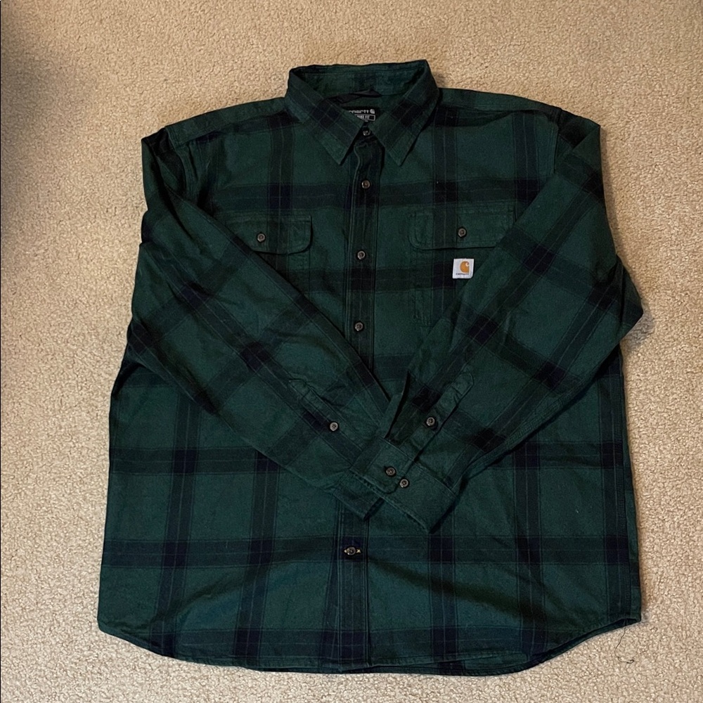 Carhartt Men's Dark Green Checkered Shirt